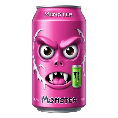 Pink monster energy drink with the logo of original monster company energy drink  sticker