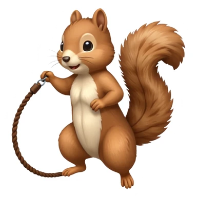 Squirrel jumping rope sticker