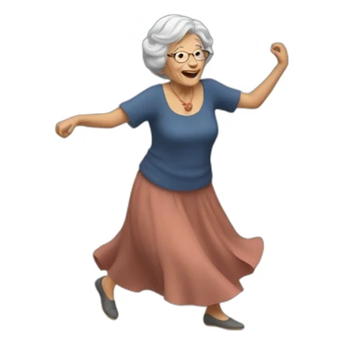 Old lady dancing sticker