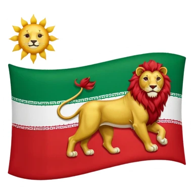 Iran flag with lion and sun logo sticker