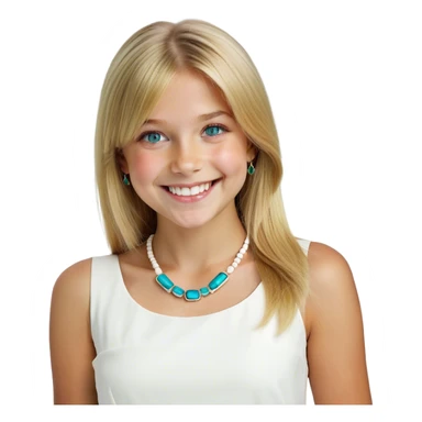 blonde smiling girl in white portrait straigth hair blue eyes sticker