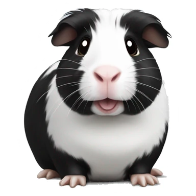 black and white guineapig that looks silly  sticker