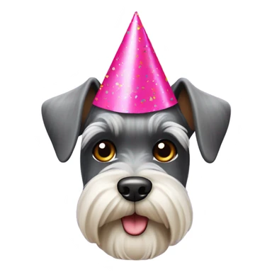 miniature schnauzer dog with party hat on  sticker