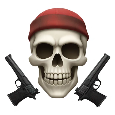 skull with guns sticker