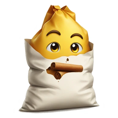 a bag of flour smokes a cigar sticker