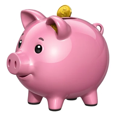 money in a piggy bank side on sticker