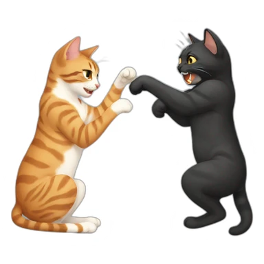 cat fight sticker