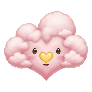 Heart of a cloud in soft pink, beige and yellow pastel light sticker