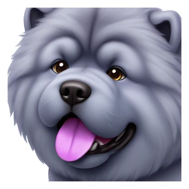 Full body blue Chow chow with purple tongue, photorealistic 4k sticker
