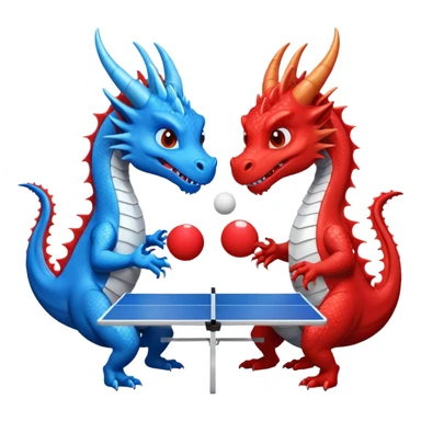 deux dragons qui jouent au ping pong sans la table sticker