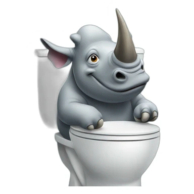 a rhino on the toilet sticker