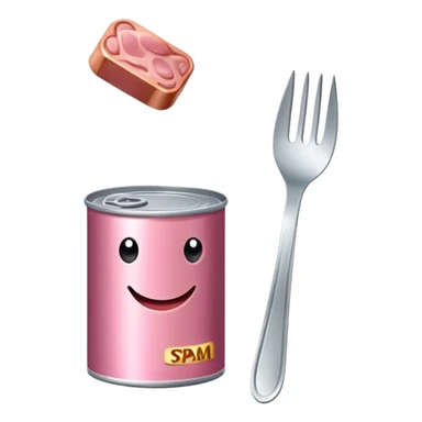 spam meat with a spork sticker