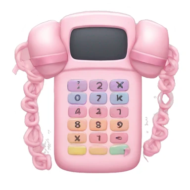 pastel pink phone with bows sticker