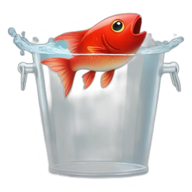 red fisch in a big transparent champagne bucket sticker