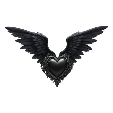 Black heart with wings sticker