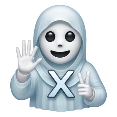 White ghost holding k sign sticker