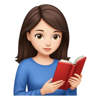A brunette hair girl reading romance books sticker