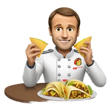 Macron qui mange un tacos sticker