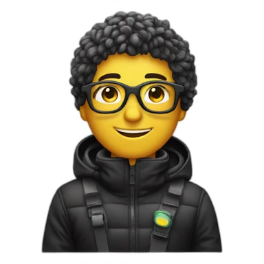 Un garçon blanc à das lunettes de ski il a cheveux noirs sticker