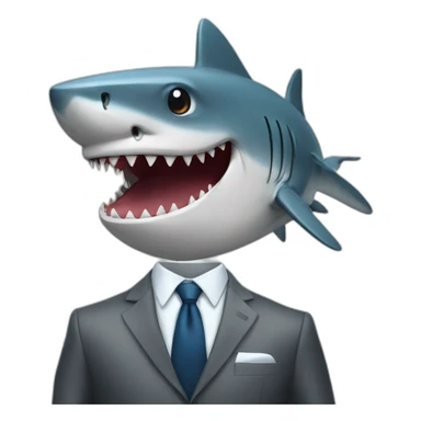 Shark with a suit sticker