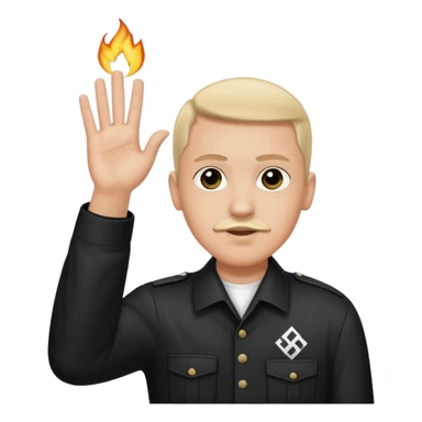 Hitler salute with nazi symbol on shirt sticker