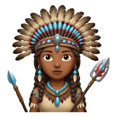 Native American girl warrior  sticker