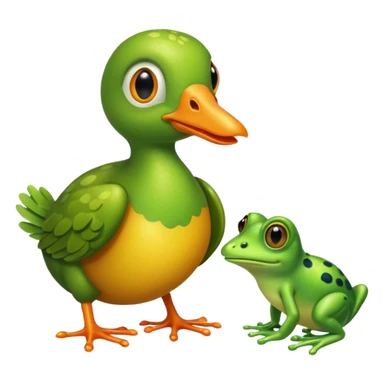 Dodo bird and a tiny frog sticker