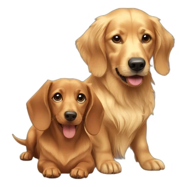 dachshund and golden retriever sticker