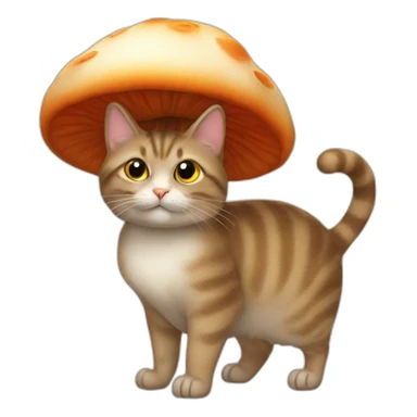 cat wearing a mushroom hat sticker