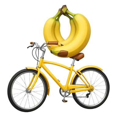 A banana lifting a bicycle  sticker