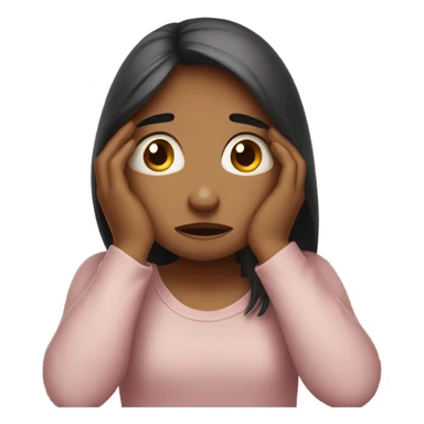  girl ashamed of herself of hiding face in hands sticker