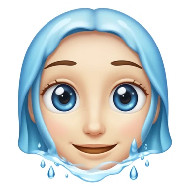 Watery eyes with a smile sticker