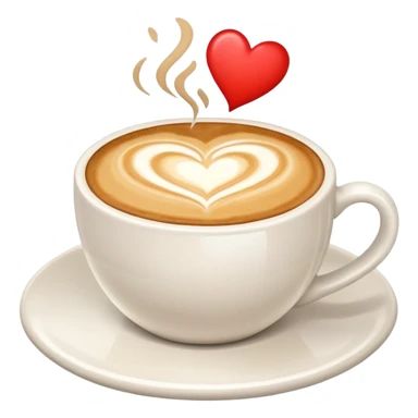 coffee cup with a latte art heart sticker