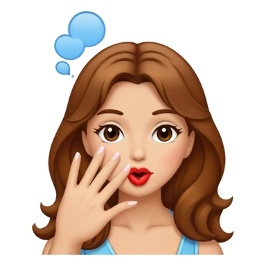 Browned hair lady blowing a kiss with her hand sticker