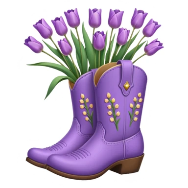 Create a singular cowboy boot filled with natural looking flowers ex. Lavender, baby’s breath, tulips etc  sticker