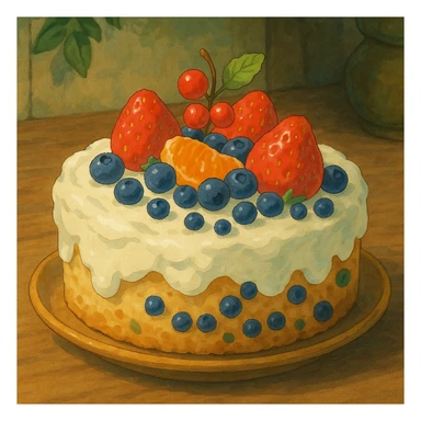 frosted fruit cake sticker