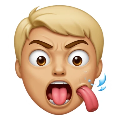 Tongue out spitting like in a joking way kinda angry sticker