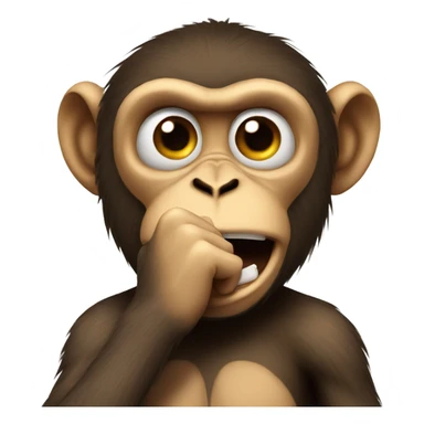 Nervous monkey biting nails sticker