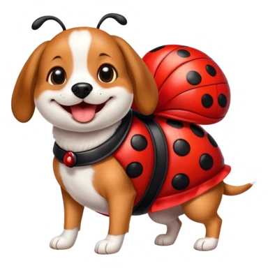 dog wearing a ladybug costume sticker
