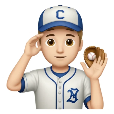  Baseball player tipping hat with right hand sticker