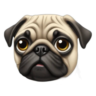 pug wearing a t-shirt sticker