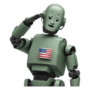 Robot making military salute  sticker