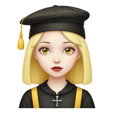 gothic girl with yellow hat sticker