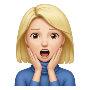 woman with both hands wrapped around neck screaming  sticker