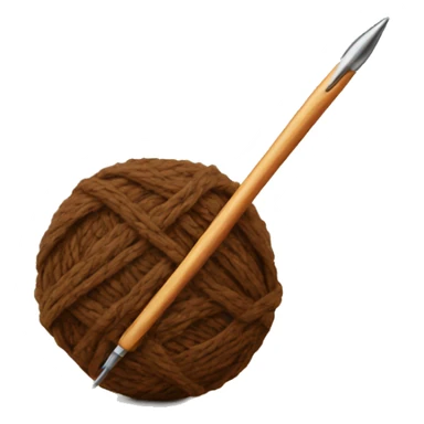 Brown Ball of yarn and crochet hook sticker
