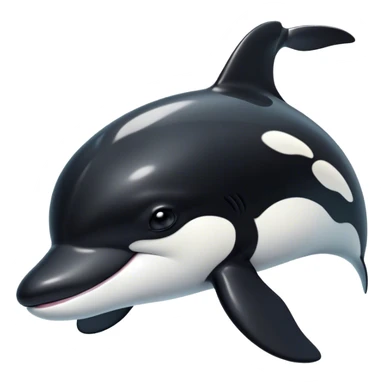 Cinematic Noble orca Portrait Emoji, Poised and majestic, with a sleek, streamlined black-and-white body, piercing intelligent eyes, and a powerful, commanding presence, Simplified yet sharp and sophisticated features, highly detailed, glowing with a soft oceanic radiance, high shine, intelligent and formidable, stylized with an air of deep-sea dominance, focused and alert, soft glowing outline, capturing the essence of an apex predator that appears ready to surge out of the waves with effortless authority! sticker