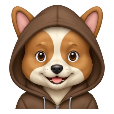 Dog wearing a hoodie sticker