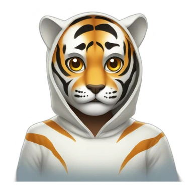 a tiger in a ghost costume sticker
