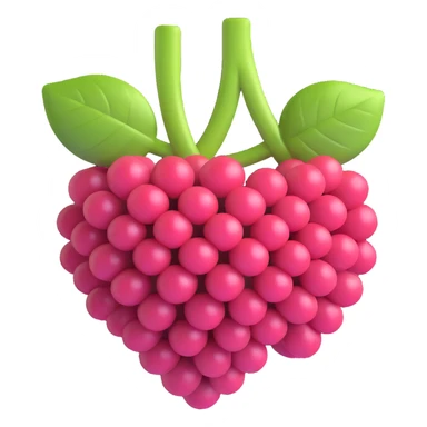 3D emoji style, raspberry fruit, three-dimensional and lively, no expression sticker