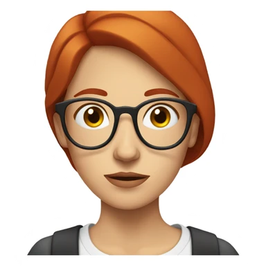 red hair woman nutritionist glasses question marks sticker